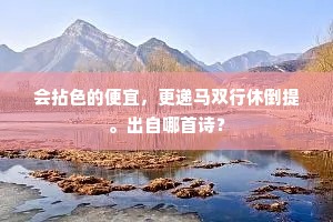 会拈色的便宜，更递马双行休倒提。出自哪首诗？
