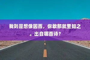 我则是想像因而，你敢那就里知之。出自哪首诗？