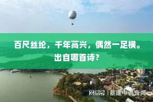 百尺丝纶，千年高兴，偶然一足横。出自哪首诗？