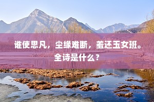 谁使思凡，尘缘难断，羞还玉女班。全诗是什么？