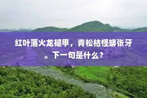 红叶落火龙褪甲，青松枯怪蟒张牙。下一句是什么？