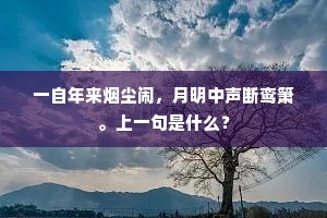 一自年来烟尘闹，月明中声断鸾箫。上一句是什么？