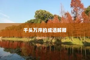 千头万序的成语解释