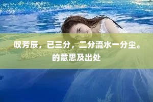 叹芳辰，已三分，二分流水一分尘。的意思及出处