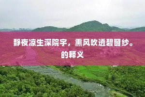 静夜凉生深院宇，熏风吹透碧窗纱。的释义