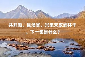 共开颜，且汤寒，兴来未放酒杯干。下一句是什么？