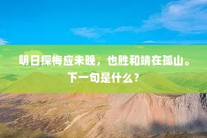明日探梅应未晚，也胜和靖在孤山。下一句是什么？
