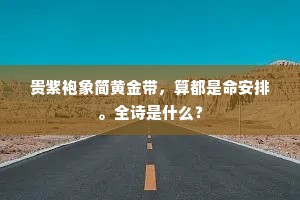 贵紫袍象简黄金带，算都是命安排。全诗是什么？