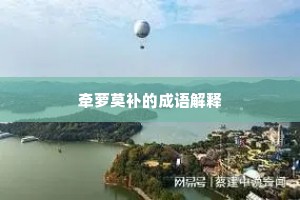 牵萝莫补的成语解释