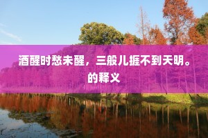 酒醒时愁未醒，三般儿捱不到天明。的释义