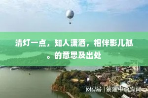 清灯一点，知人潇洒，相伴影儿孤。的意思及出处
