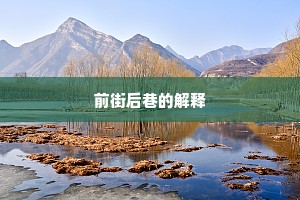 前街后巷的解释