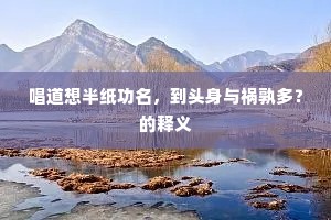 唱道想半纸功名，到头身与祸孰多？的释义