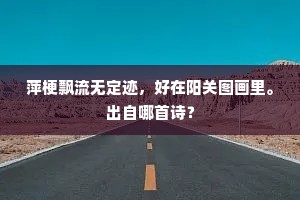 萍梗飘流无定迹，好在阳关图画里。出自哪首诗？