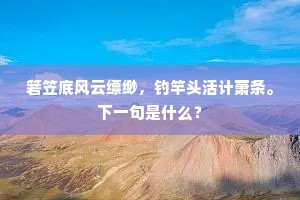 箬笠底风云缥缈，钓竿头活计萧条。下一句是什么？