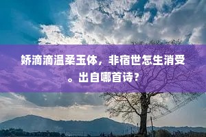 娇滴滴温柔玉体，非宿世怎生消受。出自哪首诗？