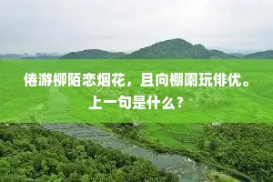 倦游柳陌恋烟花，且向棚阑玩俳优。上一句是什么？