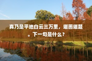 真乃是平地白云三万里，堪画堪题。下一句是什么？