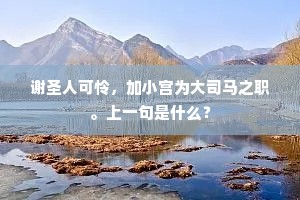 谢圣人可怜，加小宫为大司马之职。上一句是什么？