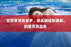 比常夜清光更多，尽无碍桂影婆娑。的意思及出处