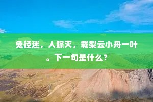 兔径迷，人踪灭，载梨云小舟一叶。下一句是什么？