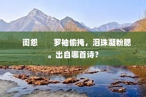 　闺怨　　罗袖偷掩，泪珠凝粉腮。出自哪首诗？