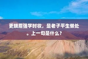 更蛾眉强学时妆，是老子平生懒处。上一句是什么？