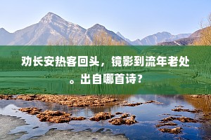 劝长安热客回头，镜影到流年老处。出自哪首诗？