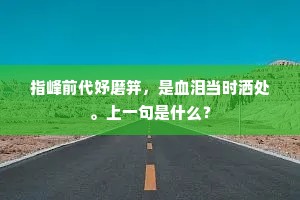 指峰前代妤磨笄，是血泪当时洒处。上一句是什么？