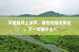 又逡巡月上波平，暮色在烟光紫处。下一句是什么？