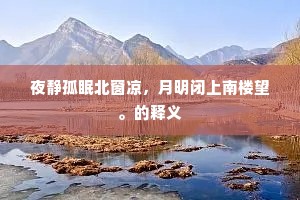 夜静孤眠北窗凉，月明闭上南楼望。的释义