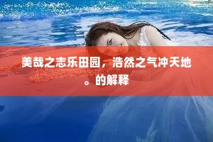 美哉之志乐田园，浩然之气冲天地。的解释