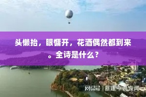 头懒抬，眼慵开，花酒偶然都到来。全诗是什么？
