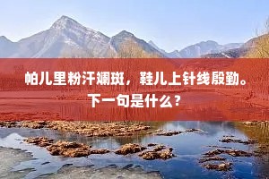 帕儿里粉汗斓斑，鞋儿上针线殷勤。下一句是什么？