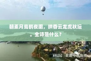 朝素月鸾鹤夜阑，拱香云龙虎秋坛。全诗是什么？