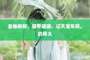 金袖翩翩，银甲珊珊，记天宝年间。的释义