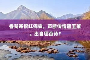 香笺寄恨红锦囊，声断传情碧玉箫。出自哪首诗？