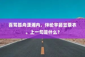 喜驾孤舟潇湘内，伴纶竿箬笠蓑衣。上一句是什么？