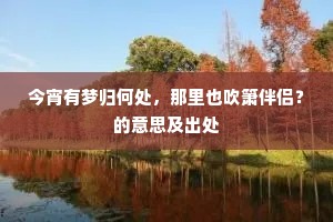 今宵有梦归何处，那里也吹箫伴侣？的意思及出处