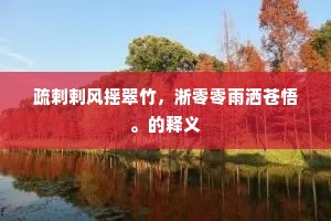 疏剌剌风摇翠竹，淅零零雨洒苍悟。的释义