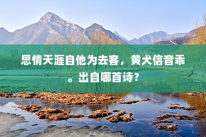 思情天涯自他为去客，黄犬信音乖。出自哪首诗？