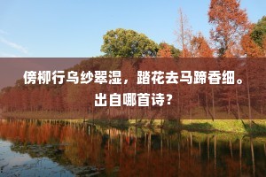 傍柳行乌纱翠湿，踏花去马蹄香细。出自哪首诗？