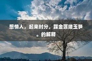 想情人，起来时分，蹀金莲搓玉笋。的解释