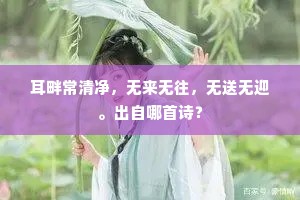 耳畔常清净，无来无往，无送无迎。出自哪首诗？