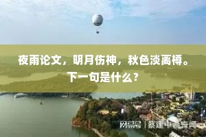 夜雨论文，明月伤神，秋色淡离樽。下一句是什么？