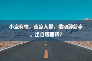 小蛮有情，夜凉人静，唱彻醉翁亭。出自哪首诗？