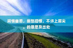 闲情幽怨，新愁旧恨，不许上眉尖。的意思及出处