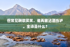 但常见酬歌买笑，谁再睹沾酒当垆。全诗是什么？