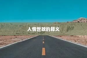 人情世故的释义