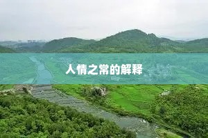 人情之常的解释